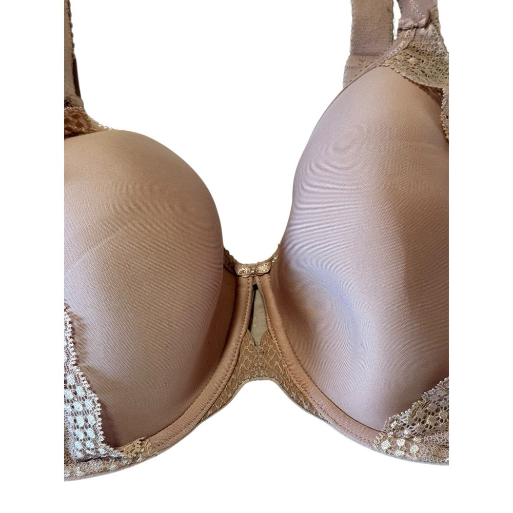 Elomi EL438F AN 34j Beige Underwire Bra Bow‎ Accents Unlined Preowned - Picture 3 of 9